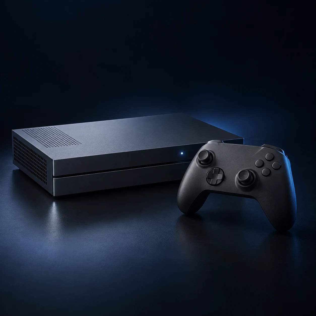 Composition artistique d’une console et de sa manette