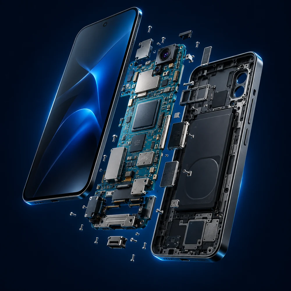 Illustration des composants d’un smartphone